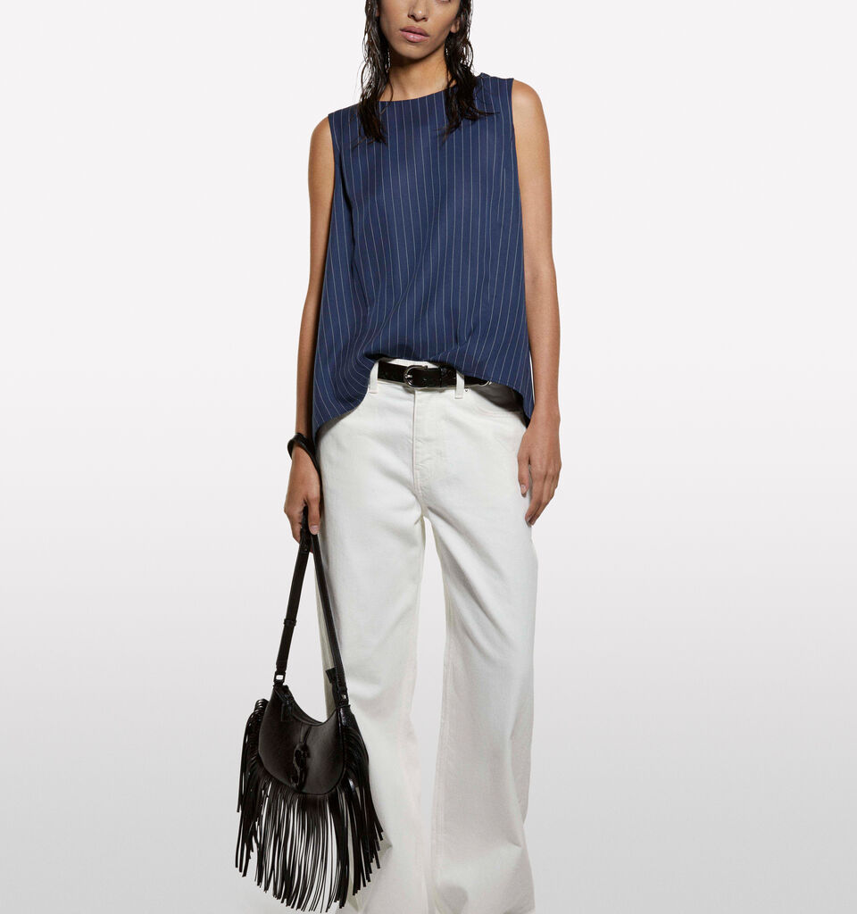 Jeans Style 72 wide fit bianchi - jeans palazzo da donna - Bianco | Sisley image number 1